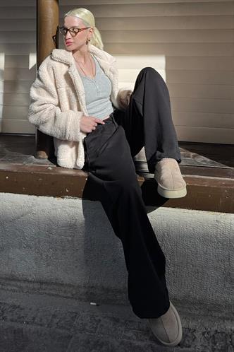 Siyah Barrel Fit Kadın Eşofman Altı MG2553