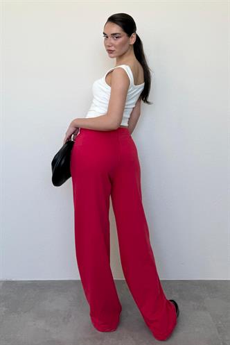 Kırmızı Bol Paça Kadın Eşofman Altı MG2279