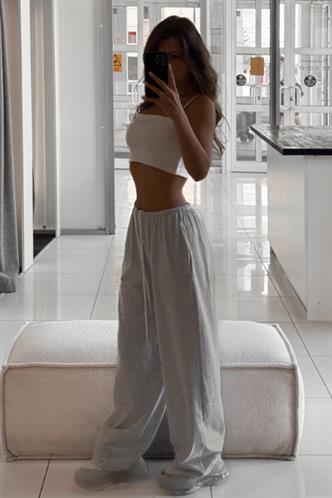 Gri Barrel Fit Kadın Eşofman Altı MG2553