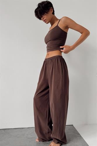 Kahverengi Barrel Fit Kadın Eşofman Altı MG2553