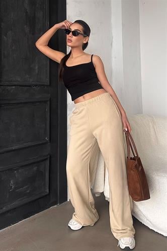 Bej Bol Paça Kadın Eşofman Altı MG2279