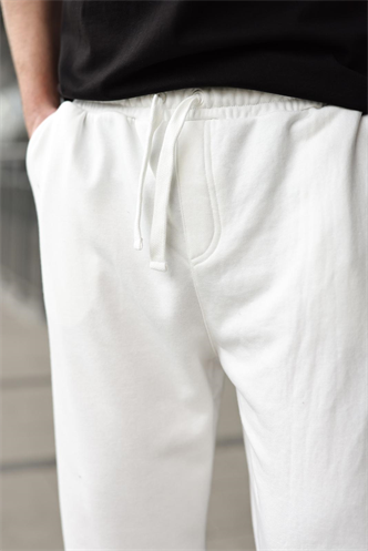 Ekru Rahat Kesim Bol Paça Erkek Eşofman Altı E6589