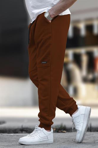 Acı Kahverengi Erkek Paçası Lastikli Polar Eşofman Altı 6555