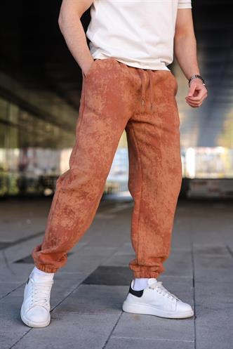 Kahverengi Batik Desenli Jogger Eşofman Altı E6582