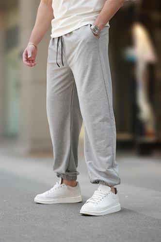 Gri Rahat Kesim Paçası Lastikli  Erkek Eşofman Altı E6573