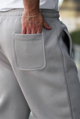 Boyalı Gri Rahat Kesim Paçası Lastikli Erkek Eşofman Altı E6579