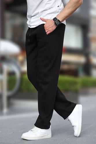 Siyah Geniş Kesim Düz Paça Eşofman Altı 6550