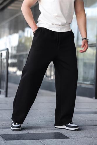 Siyah Rahat Kesim Erkek Eşofman Altı E6578