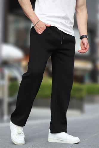 Siyah Geniş Kesim Düz Paça Eşofman Altı 6550