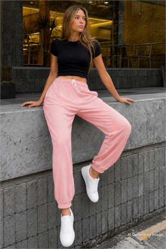 Pembe Comfort Fit Basic Eşofman Altı MG1635