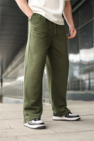 Haki Rahat Kesim Bol Paça Erkek Eşofman Altı E6589