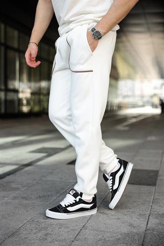 Ekru Şerit Detaylı Jogger Eşofman Altı E6581