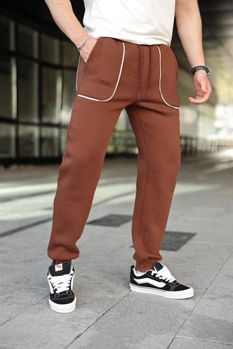 Acı Kahverengi Şerit Detaylı Jogger Eşofman Altı E6581