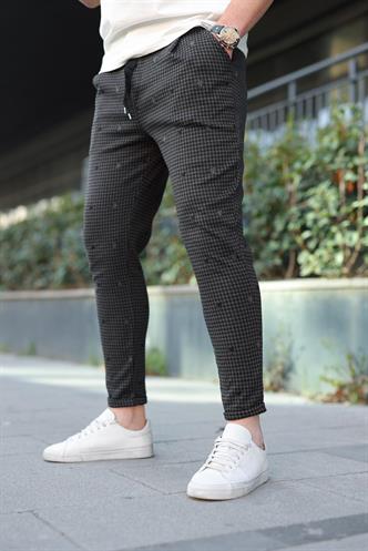 Madmext Ekoseli Siyah Eşofman E4219