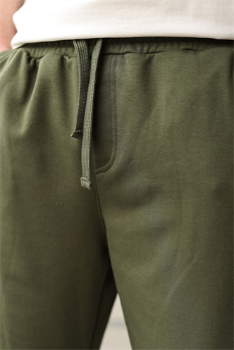 Haki Rahat Kesim Bol Paça Erkek Eşofman Altı E6589