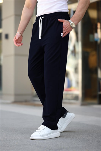 Lacivert Rahat Kesim Erkek Battal Boy Eşofman Altı E6584