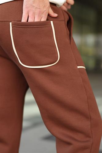 Acı Kahverengi Şerit Detaylı Jogger Eşofman Altı E6581