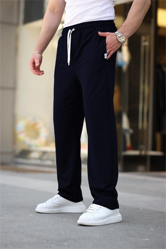 Lacivert Rahat Kesim Erkek Battal Boy Eşofman Altı E6584