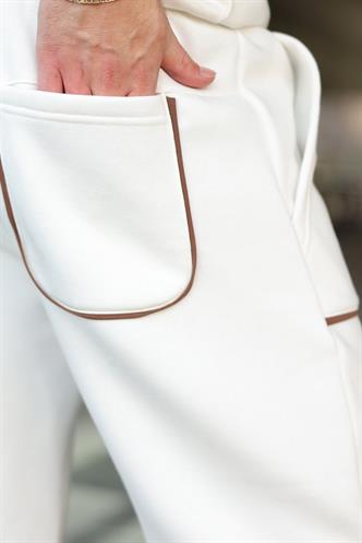 Ekru Şerit Detaylı Jogger Eşofman Altı E6581