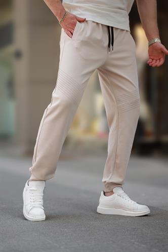 Bej Manşetli Erkek Eşofman Altı E6570