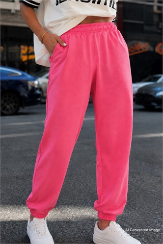 Fuşya Comfort Fit Basic Eşofman Altı MG1635