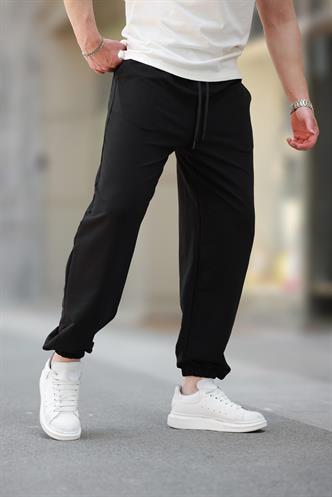 Siyah Rahat Kesim Paçası Lastikli  Erkek Eşofman Altı E6573