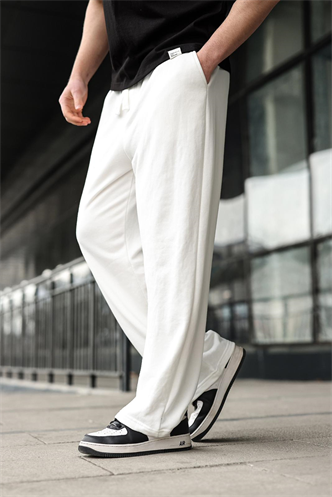 Ekru Rahat Kesim Bol Paça Erkek Eşofman Altı E6589