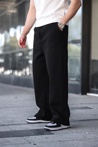 Siyah Rahat Kesim Erkek Eşofman Altı E6578