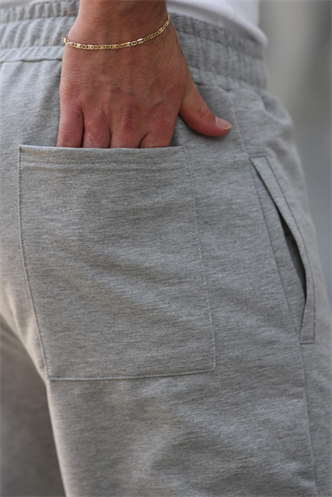 Gri Rahat Kesim Erkek Battal Boy Eşofman Altı E6584