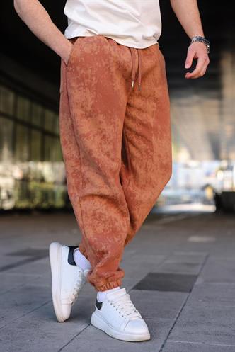 Kahverengi Batik Desenli Jogger Eşofman Altı E6582