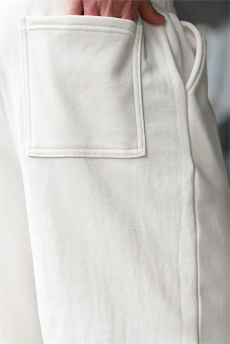 Ekru Rahat Kesim Bol Paça Erkek Eşofman Altı E6589