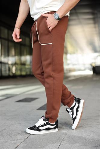 Acı Kahverengi Şerit Detaylı Jogger Eşofman Altı E6581