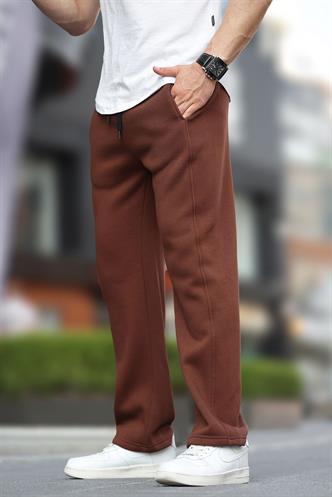 Acı Kahverengi Geniş Kesim Düz Paça Eşofman Altı 6550