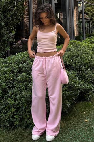 Pembe Barrel Fit Kadın Eşofman Altı MG2553