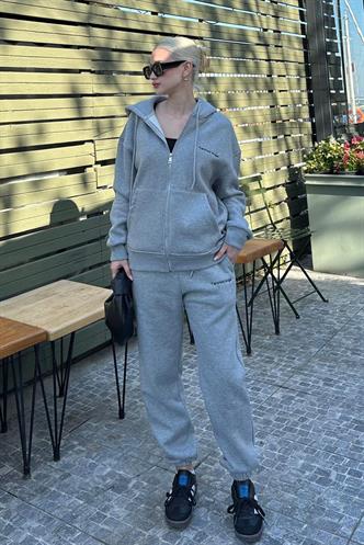 Grimelanj Kapüşonlu Fermuarlı Eşofman Takımı MG2227