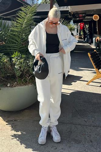 Ekru Kapüşonlu Fermuarlı Eşofman Takımı MG2227