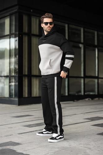 Siyah Alt Üst Kapüşonlu Eşofman Takımı E7340