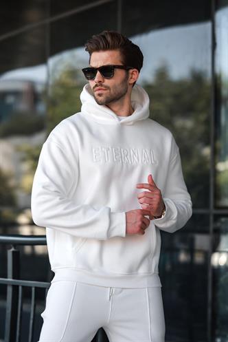 Ekru Kapüşonlu Erkek Eşofman Takımı E7324