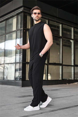 Siyah Rahat Kesim Erkek Alt Üst Takım E7353