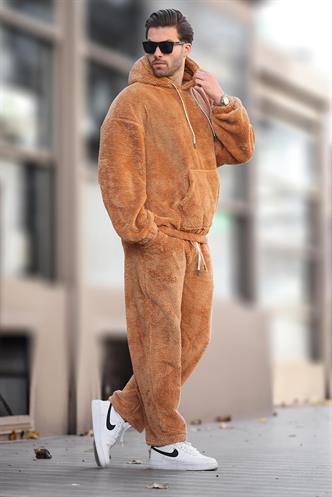 Taba Cep Detaylı Polar Erkek Eşofman Takımı E5961