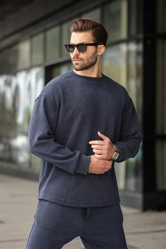 Lacivert Bisiklet Yaka Erkek Eşofman Takımı E7337