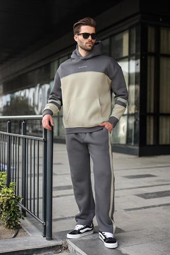 Füme Alt Üst Kapüşonlu Eşofman Takımı E7340