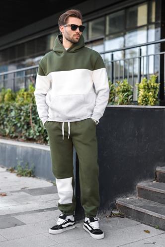 Haki Kapüşonlu Erkek Eşofman Takımı 5926