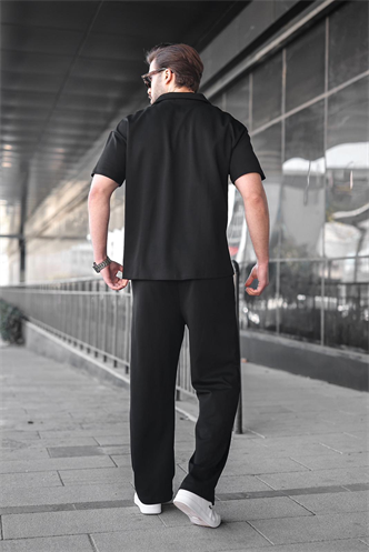 Siyah Polo Yaka Erkek Alt Üst Takım E7356