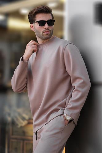 Bej Basic Uzun Kollu Eşofman Takımı 5960