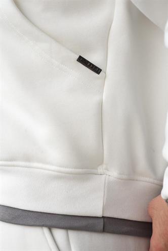 Ekru Kapüşonlu Kanguru Cep Erkek Eşofman Takımı E7338