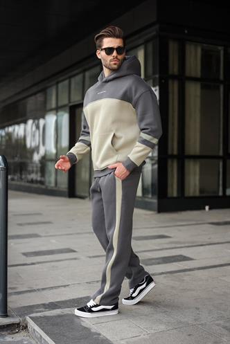 Füme Alt Üst Kapüşonlu Eşofman Takımı E7340