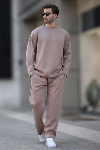 Bej Basic Uzun Kollu Eşofman Takımı 5960