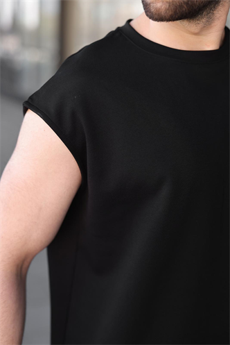 Siyah Kolsuz Erkek Tişört Eşofman Takımı E7354