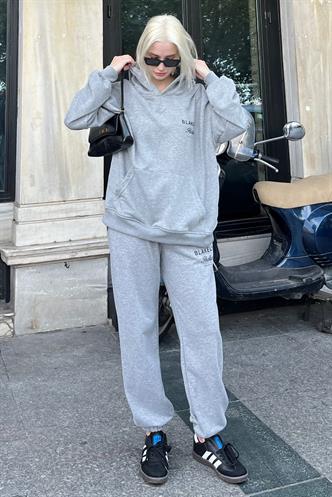 Grimelanj Kapüşonlu Sırt Baskılı Kadın Eşofman Takımı MG2187